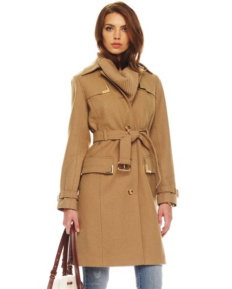 michael kors beige trench coat|michael kors trench coat women.